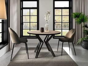 Τραπέζι Oswego 111, Sonoma οξιά, Μαύρο, 76cm, Επιμήκυνση, Πλαστικοποιημένη μοριοσανίδα, Μέταλλο | Epipla1.gr