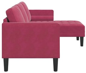 vidaXL Σετ Καναπέ Μπορντό 173 x 131 x 67 εκ Βελούδο