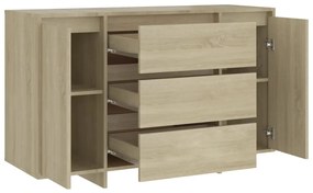 vidaXL Συρταριέρα με 3 Συρτάρια Sonoma Δρυς 120x41x75 εκ Επεξ. Ξύλο