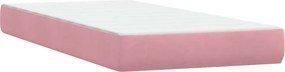 vidaXL Κρεβάτι Boxspring με Στρώμα Ροζ 180x210 εκ. Βελούδινο