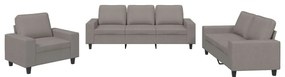 Σετ Σαλονιού 3 Τεμαχίων Taupe Υφασμάτινο