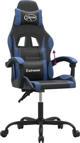 vidaXL Καρέκλα Gaming Μαύρο/Μπλε από Συνθετικό Δέρμα
