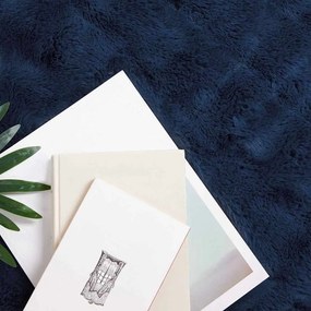 vidaXL Ψεύτικη κουβέρτα από κουνέλι 4 pcs Θαλασσί Μπλε 150 x 220 cm