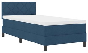 vidaXL Κρεβάτι με ελατήρια με στρώμα Μπλε 100 x 200 cm ύφασμα