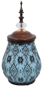 Βάζο Με Καπάκι 373-223-917 16x33cm Blue-Brown Ceramic