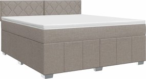 vidaXL Κρεβάτι box spring με στρώμα Taupe 140 x 200 cm Ύφασμα