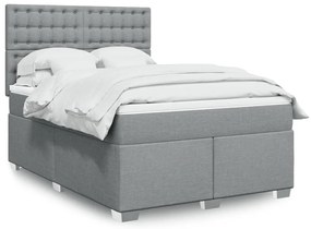 ΚΡΕΒΑΤΙ BOXSPRING ΜΕ ΣΤΡΩΜΑ ΑΝΟΙΧΤΟ ΓΚΡΙ 140X200 ΕΚ. ΥΦΑΣΜΑΤΙΝΟ 3290525