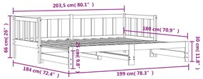 Καναπές Κρεβάτι Συρόμενος Λευκός 90 x 200 εκ. Μασίφ Ξύλο Πεύκου - Λευκό