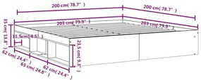 Πλαίσιο Κρεβατιού Καπνιστή Δρυς 200x200 εκ. - Καφέ