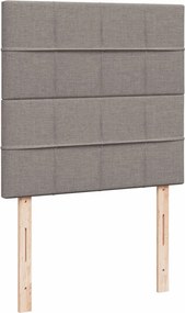vidaXL Κρεβάτι Boxspring με Στρώμα Taupe 90x200 εκ. Υφασμάτινο