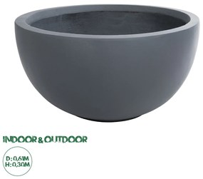 20697 GloboStar® Artificial Garden BALTIMORE 20697 Διακοσμητικό Πολυεστερικό Τσιμεντένιο Κασπώ Γλάστρα - Flower Pot Γκρι Φ61 x Υ30cm