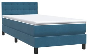 BOX SPRING ΚΡΕΒΑΤΙ ΜΕ ΣΤΡΩΜΑ ΣΚΟΥΡΟ ΜΠΛΕ 90X210 ΕΚ. ΒΕΛΟΥΔΙΝΟ 3317251