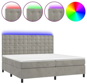 ΚΡΕΒΑΤΙ BOXSPRING ΜΕ ΣΤΡΩΜΑ &amp; LED ΑΝ.ΓΚΡΙ 200X200 ΕΚ. ΒΕΛΟΥΔΙΝΟ 3136383