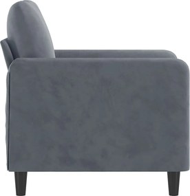 vidaXL Πολυθρόνα Σκούρο Γκρι 60 εκ. Βελούδινη