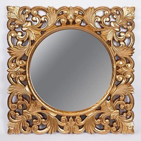 Καθρέπτης Τοίχου 751-12053 90x4x90cm Gold Estheti Home Polyresin