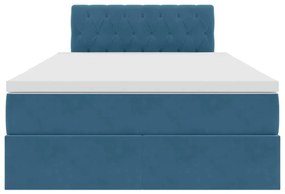 vidaXL Κρεβάτι Αποθήκης με στρώμα Σκούρο Μπλε 120 x 200 cm Βελούδο