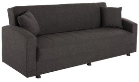 SOFA-BED 3-SEATER DIMOS  DARK GREY FABRIC 220x77x83Hcm.