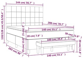 ΚΡΕΒΑΤΙ BOXSPRING ΜΕ ΣΤΡΩΜΑ ΑΝΟΙΧΤΟ ΓΚΡΙ 140X200 ΕΚ. ΥΦΑΣΜΑΤΙΝΟ 3136597