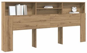 vidaXL Κρεβάτι με Κεφαλάρι με ράφι artisan δρυς 220 x 19 x 101.5 εκ