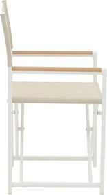 Πολυθρόνα σκηνοθέτη Mabu pakoworld λευκό αλουμίνιο 56x48x86εκ