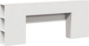 vidaXL Κεφαλάρι με Αποθ. Χώρο Λευκό 200 εκ. από Μασίφ Ξύλο Πεύκου