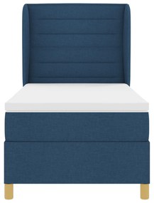 vidaXL Κρεβάτι Box Spring με Ματράζ  Μπλε 100x200 εκ. Ύφασμα