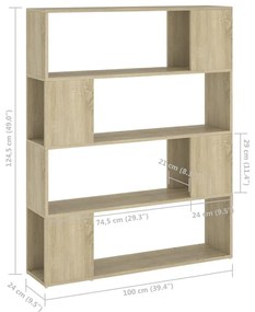 Βιβλιοθήκη/Διαχωριστικό Χώρου Sonoma Δρυς 100 x 24 x 124 εκ. - Καφέ