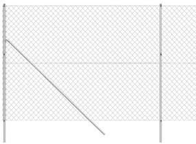 Συρματόπλεγμα Περίφραξης Ασημί 1,4 x 25 μ. με Στύλους - Ασήμι