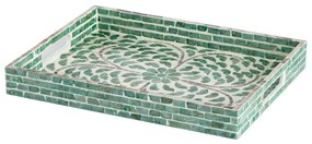 Artekko Ivory Διακοσμητικός Δίσκος MDF Capiz Πράσινο (45x35x5)cm Artekko 48752