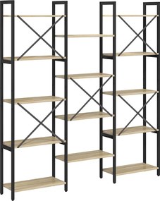 vidaXL Ράφι Βιβλίων 156 x 25 x 167 εκ. Επεξεργασμένο Ξύλο Δρύς Sonoma