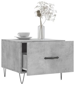 vidaXL Τραπεζάκι Σαλονιού Γκρι Σκυροδ. 50 x 50 x 40 εκ. Επεξεργ. Ξύλο