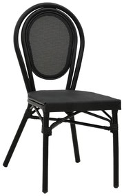 Καρέκλα Nacia pakoworld μαύρο αλουμίνιο-μαύρο textilene 45x59x85εκ