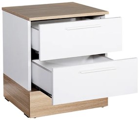 Κομοδίνo Base Megapap χρώμα λευκό - sonoma 45x40x52εκ.