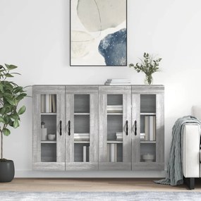 vidaXL Ντουλάπια Τοίχου 2 τεμ. Γκρι Sonoma από Επεξεργασμένο Ξύλο