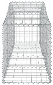 Συρματοκιβώτια Τοξωτά 12 τεμ. 200x50x60/80 εκ. Γαλβαν. Ατσάλι - Ασήμι