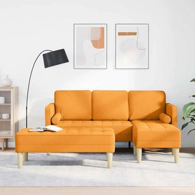 vidaXL Σετ Καναπέ με μαξιλάρι 2 pcs Σκούρο κίτρινο Πολυεστέρας