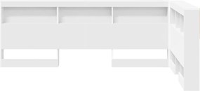 vidaXL Κεφαλάρι Αποθήκης με ράφι Λευκό 207,5 x 137,5 x 76,5 εκ