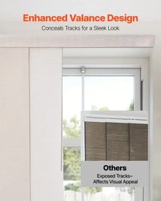 VEVOR Panel Track Blinds Extendable Track 116 to 218 cm W Trimmable Light Brown