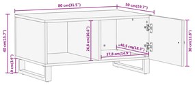 ΤΡΑΠΕΖΑΚΙ ΣΑΛΟΝΙΟΥ ΚΑΦΕ/ΜΑΥΡΟ 80X50X40ΕΚ. ΑΠΟ ΜΑΣΙΦ ΞΥΛΟ ΜΑΝΓΚΟ 356787