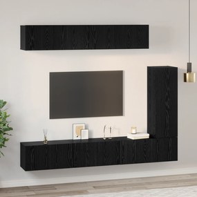 vidaXL Σετ Καθισμάτων Τηλεόρασης 6 pcs Μαύρη Δρυς 30.5 x 30 x 90 cm