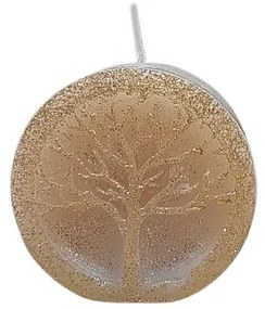 Κερί Αρωματικό Σόγιας Δέντρο Ζωής Μπεζ-Χρυσό 7x4,5x7εκ. 24109