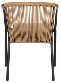 Πολυθρόνα Κήπου MANDRAKA Γκρι/Φυσικό Αλουμίνιο/Rattan 57x61x78cm - 14840024 - 14840024