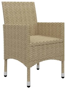 vidaXL Σετ Τραπεζαρίας Κήπου 3 Τεμαχίων Μπεζ