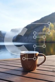 Σετ των 2 Intra Συλλεκτικό Ξύλινο Παζλ Plywood  4mm - Ήρεμο πρωινό δίπλα στη λίμνη Σε Ξύλινο Κουτί - Διαστάσεις: 10x10 cm – 25 κομμάτια