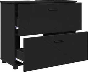 vidaXL Σετ Επίπλων Μπάνιου 3 τμχ. Μαύρο 76,5 x 35 x 64 εκ