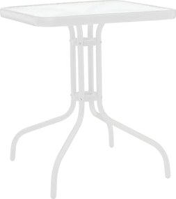 Τραπεζαρία Watson-Monasty pakoworld σετ 3τεμ μέταλλο σε λευκή απόχρωση