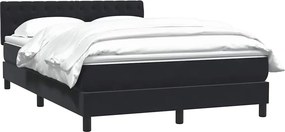 vidaXL Κρεβάτι Boxspring με Στρώμα Μαύρο 160x210 εκ. Βελούδινο