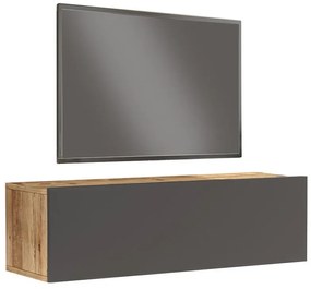 Έπιπλο τηλεόρασης επιτοίχιο Serit ανθρακί-sonoma 100x31.6x29.6εκ 100x31.6x29.6 εκ.