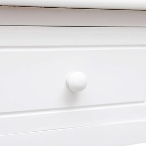 vidaXL Γραφείο Λευκό 108 x 45 x 76 εκ. από Μασίφ Ξύλο Παυλώνιας