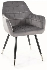 KRZESŁO NUXE VELVET CZARNYCHROM STELAŻ/SZARY BLUVEL 14 DIOMMI-80-2933